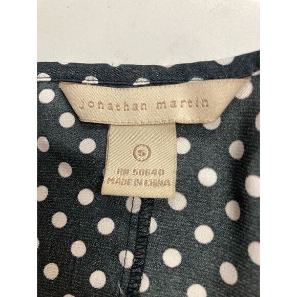 JONATHAN MARTIN Women’s Black & White Polka Dot Top Size Small - Picture 6 of 9
